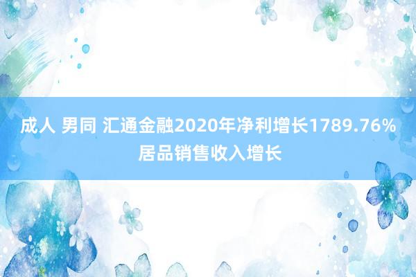 成人 男同 汇通金融2020年净利增长1789.76% 居品销售收入增长