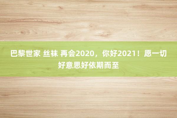 巴黎世家 丝袜 再会2020，你好2021！愿一切好意思好依期而至