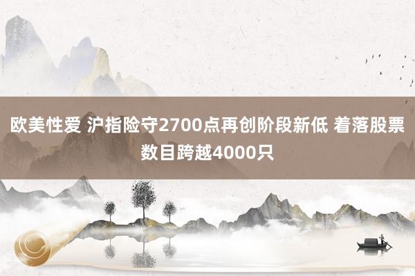 欧美性爱 沪指险守2700点再创阶段新低 着落股票数目跨越4000只