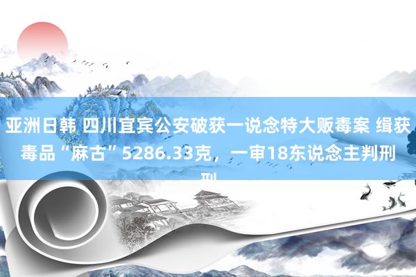 亚洲日韩 四川宜宾公安破获一说念特大贩毒案 缉获毒品“麻古”5286.33克，一审18东说念主判刑