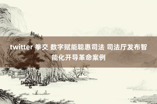 twitter 拳交 数字赋能聪惠司法 司法厅发布智能化开导革命案例