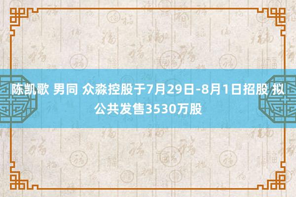 陈凯歌 男同 众淼控股于7月29日-8月1日招股 拟公共发售3530万股