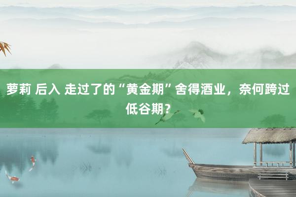 萝莉 后入 走过了的“黄金期”舍得酒业，奈何跨过低谷期？