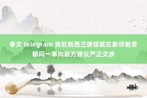 拳交 telegram 我驻新西兰使馆就在新侨胞受郁闷一事向新方建议严正交涉