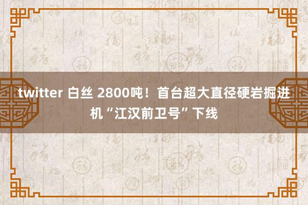 twitter 白丝 2800吨！首台超大直径硬岩掘进机“江汉前卫号”下线