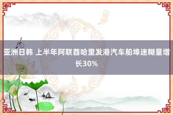 亚洲日韩 上半年阿联酋哈里发港汽车船埠迷糊量增长30%