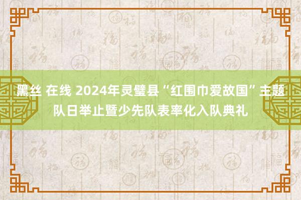 黑丝 在线 2024年灵璧县“红围巾爱故国”主题队日举止暨少先队表率化入队典礼