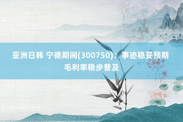 亚洲日韩 宁德期间(300750)：事迹稳妥预期 毛利率稳步普及