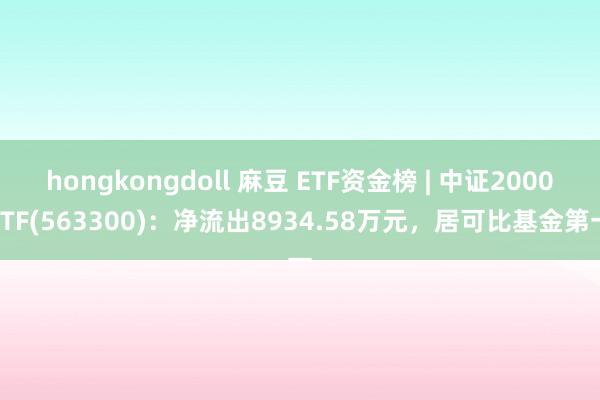 hongkongdoll 麻豆 ETF资金榜 | 中证2000ETF(563300)：净流出8934.58万元，居可比基金第一