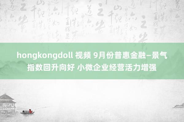 hongkongdoll 视频 9月份普惠金融—景气指数回升向好 小微企业经营活力增强