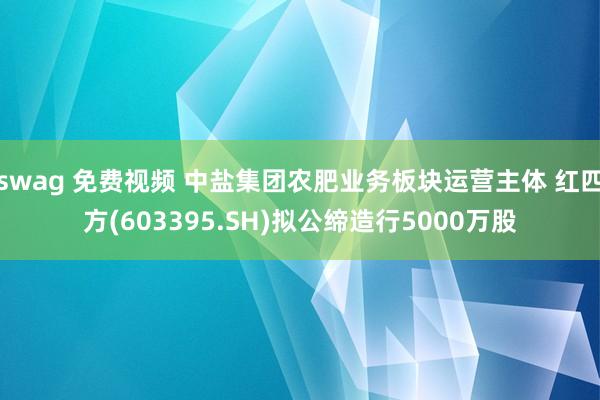 swag 免费视频 中盐集团农肥业务板块运营主体 红四方(603395.SH)拟公缔造行5000万股