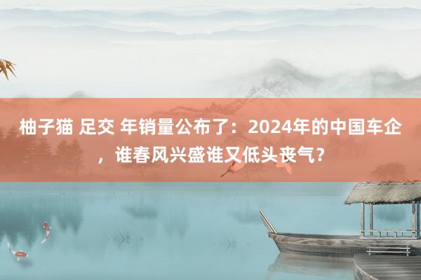 柚子猫 足交 年销量公布了：2024年的中国车企，谁春风兴盛谁又低头丧气？