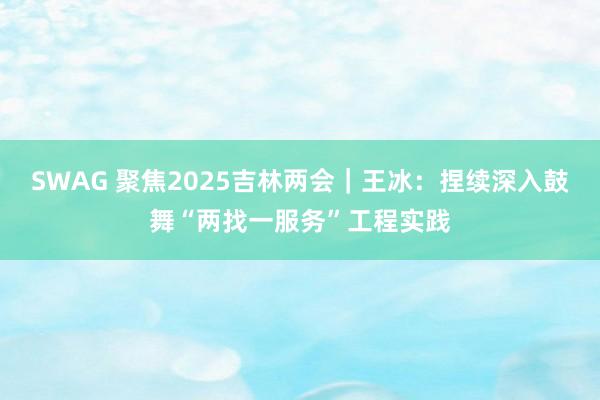 SWAG 聚焦2025吉林两会｜王冰：捏续深入鼓舞“两找一服务”工程实践